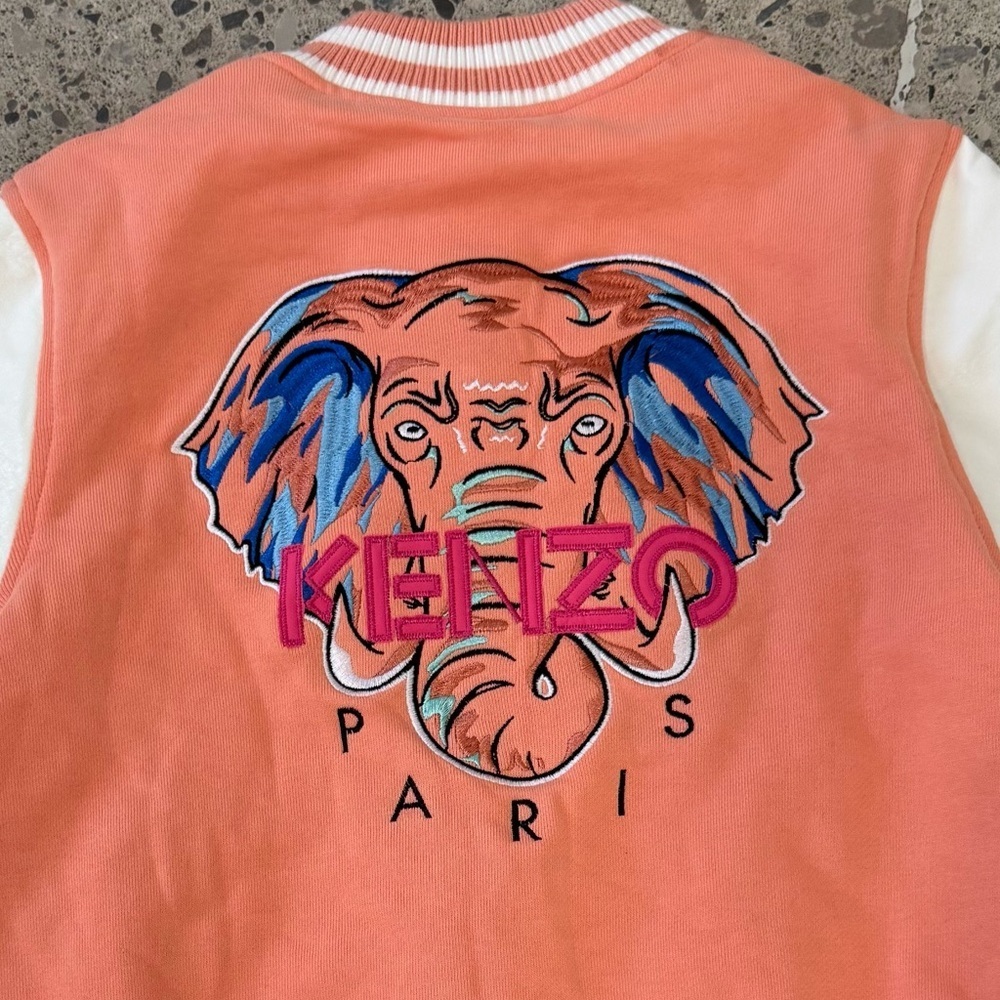 Kenzo Peach Elephant Varsity Jacket - Size 6A - NWT - Picture 8 of 10